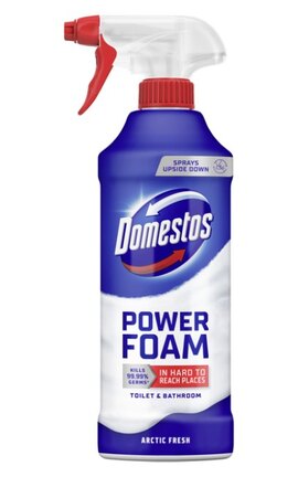 DOMESTOS-Спрей-піна Domestos Power Foam для чищення унітазу та ванної Арктична свіжість 435 мл-8720182796400-