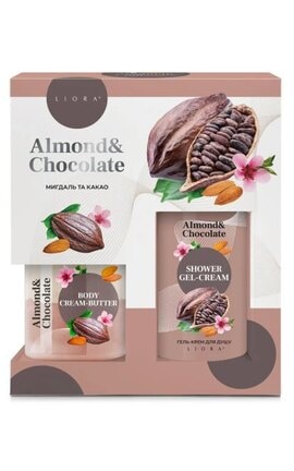 LIORA-Набір косметичний Liora Almond&Chocolate гель д/душу 250мл+крем д/тілу 150 мл-4823106004132-
