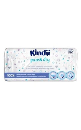 KINDII-Серветки вологі kindii pure and dry 1 x 50 шт-5900095033301-