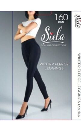 SIELA-Термоштани жіночі зимові Siela Winter Fleece Leggings 160 Den розмір XL Чорні-6991234001083-