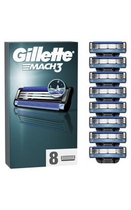 GILLETTE MACH 3-Змінні картриджі для гоління (леза) чоловічі Gillette Mach3 8 шт-8700216066556-