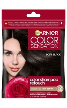 COLOR SENSATION-Крем-фарба для волосся Garnier Color Sensation Shampoo Retouch 2.0 Soft Black 20 мл-3600542620383-