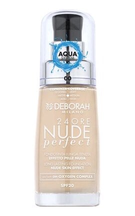 DEBORAH GROUP S.r.l-Тональная основа Deborah 24Ore Nude Perfect Foundation SPF 20 00 Ivory 30 мл-8009518364637-