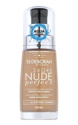 DEBORAH GROUP S.r.l-Тональная основа Deborah 24Ore Nude Perfect Foundation SPF 20 04 Apricot 30 мл-8009518364736-
