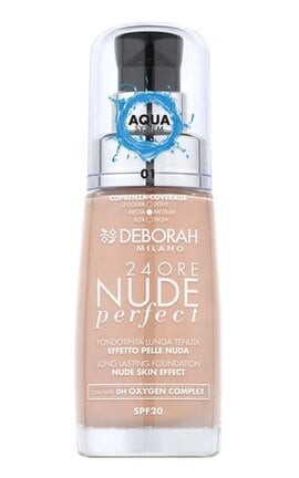DEBORAH GROUP S.r.l-Тональная основа Deborah 24Ore Nude Perfect Foundation SPF 20 01 Fair 30 мл-8009518364675-