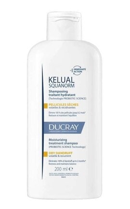 DUCRAY-Шампунь зволожувальний Ducray Kelual Squanorm Moisturizing Treatment Dry Dandruff проти сухої лупи 200 мл-3282770396508-