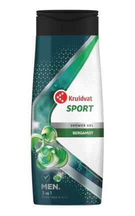 KRUIDVAT-Гель для душа Kruidvat Sport 3-в-1 с ароматом бергамота 300 мл-8720674232751