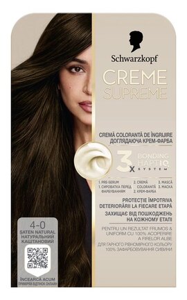 CREME SUPREME-Краска для волос Schwarzkopf Professional Creme Supreme 4-0 Натуральный Каштановый 60 мл-9000101746587-