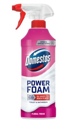 DOMESTOS-Спрей-пена Domestos Power Foam для чистки унитаза и ванной Цветочная свежесть 435 мл-8720181824012