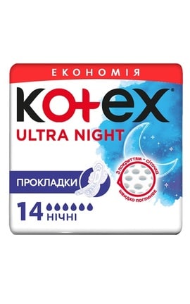 KOTEX-Прокладки женские гигиенические Kotex Ultra Night Duo 14 шт-5029053545226