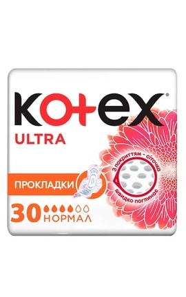 KOTEX-Прокладки женские гигиенические Kotex Ultra Нормал ультратонкие 30 шт-5029053569093-