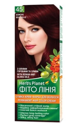 ФІТО ЛІНІЯ-Стойкая крем-краска для волос Фито Линия Herb's Planet №45 Божоле-4820107500151-