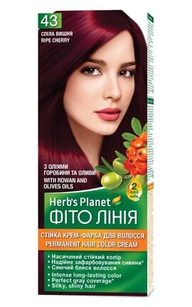 ФІТО ЛІНІЯ-Стойкая крем-краска для волос Herb`s Planet Фито Линия тон №43 Спелая вишня-4820107500137-