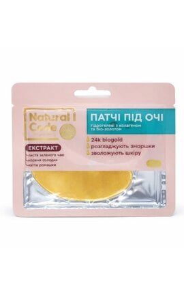 NATURAL CODE-Патчи под глаза Natural Code Гидрогелевые коллаген и био-золото 1 шт-6971663406802-