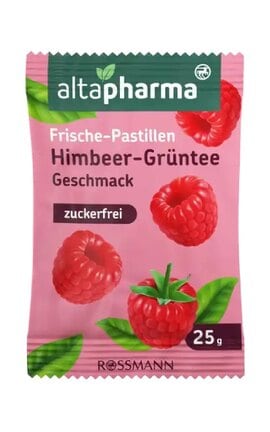 ALTAPHARMA-Леденцы с малиной и зеленым чаем Altapharma 21х1.2 г-4305615619668-