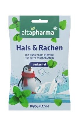 ALTAPHARMA-Леденцы от боли в горле без сахара Altapharma 60 г-4305615886930-