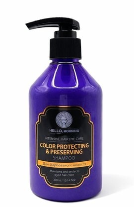 HELLO MORNING-Шампунь окрашенных волос Hello, Morning Color Protect Shampoo защита цвета 300 мл-8809925103313