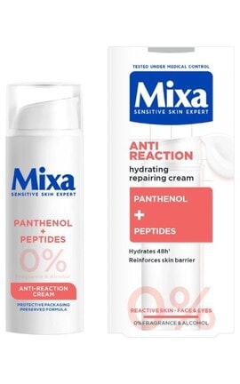 MIXA-Увлажняющий крем Mixa Anti Reaction Hydrating Repairing Cream Для успокоения и укрепления защитного барьера чувствительной кожи лица 50 мл-3600551186825-