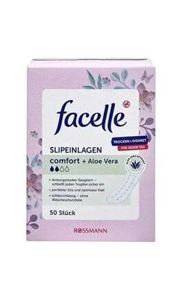 FACELLE-Прокладки женские ежедневные Facelle Normal aloe vera 50 шт-4305615467382