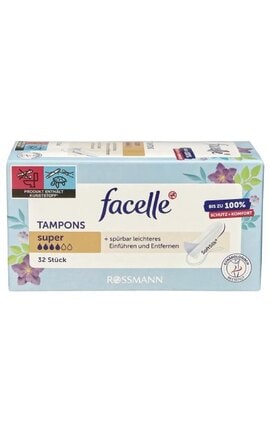 FACELLE-Тампоны женские гигиенические Facelle Super 32 шт-4305615465678-