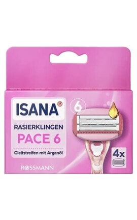 ISANA-Змінні касети для жіночої бритви Isana Pace 6 4 шт-4305615338552-