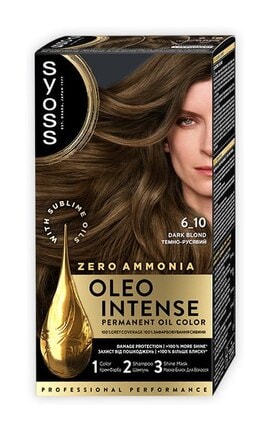 OLEO INTENSE-Краска для волос стойкая без аммиака Syoss Oleo Intense тон 6-10 темно-русый 115 мл-9000100814645-