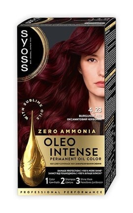 OLEO INTENSE-Краска для волос Syoss Oleo Intense стойкая с маслами 4-23 Бургундский красный-9000100840835-