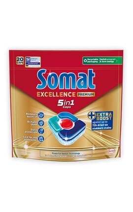 SOMAT-Капсулы для посудомоечной машины Somat Excellence 5-в-1 20 шт-9000101808384