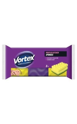 VORTEX-Кухонные губки Vortex Profiled&Care с профилем 3 шт-4823071623604