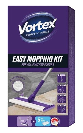 VORTEX-Швабра Vortex для прибирання підлоги + сухі серветки для підмітання 5 шт -4823071667431-
