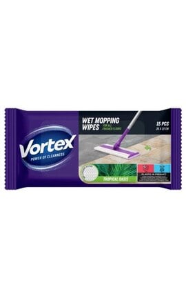 VORTEX-Серветки для прибирання Vortex Tropical Oasis Вологі для підлоги 15 шт -4823071663525-
