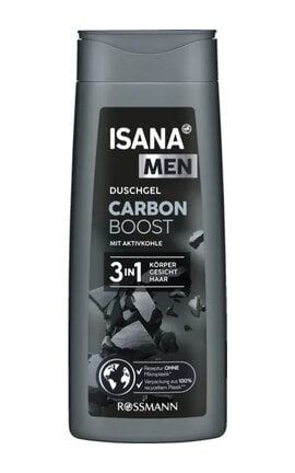 ISANA MEN-Гель для душа Isana Men Carbon Boost 3в1 300 мл-4068134111548-