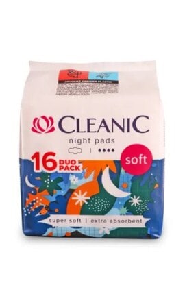 CLEANIC-Прокладки гігієнічні Cleanic Soft Duo pack нічні 16 шт-5900095037422-