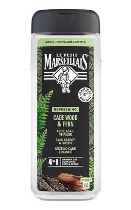 MARSEILLAIS-Гель-шампунь для мужчин Le Petit Marseillais 4 в 1 с можжевельником и экстрактом папоротника 400 мл-3574661715919-