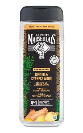 MARSEILLAIS-Гель-шампунь для мужчин Le Petit Marseillais 4 в 1 Имбирь и кипарис 400 мл-3574661715933-