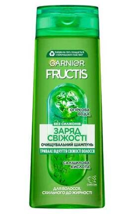 FRUCTIS-Шампунь для волосся Garnier Fructis Заряд Свіжості для нормального волосся схильного до жирності 400 мл-3600541980990-