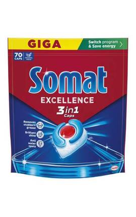 SOMAT-Капсулы для посудомоечной машины Somat Excellence 3-in-1 70 шт-9000101832044-