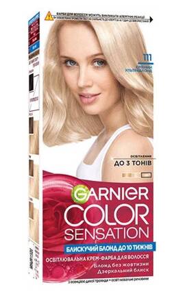 COLOR SENSATION-Крем-краска для волос устойчивая Garnier Color Sensation оттенок 111 серебряный ультраблонд 1 шт-3600541135949-
