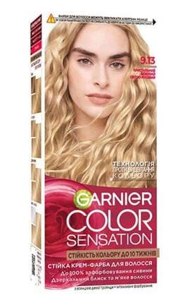 COLOR SENSATION-Стійка крем-фарба для волосся Garnier Color Sensation 9.13 Кришталевий бежевий світло-русявий 112 мл-3600541135918-