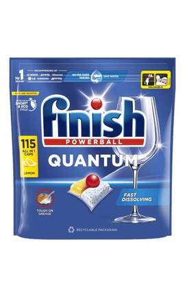 FINISH-Средство для мытья посуды в посудомоечных машинах FINISH Quantum All in 1 Лимон 115 шт-5908252018468-