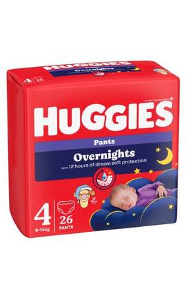 HUGGIES-Трусики-подгузники Huggies Overnights Pants 4 (9–14 кг) 26 шт-5029053581088-