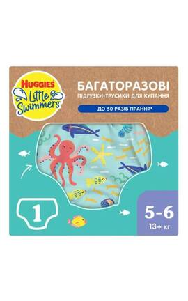 HUGGIES-Многоразовые подгузники-трусики Huggies Little Swimmers для плавания 5-6 1 шт-5029053583068-