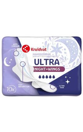 KRUIDVAT-Женские гигиенические прокладки Kruidvat Night Plus 10 шт-8720674233154-