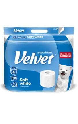 VELVET-Туалетная бумага трехслойная Velvet деликатная 4 шт-5901478999054-