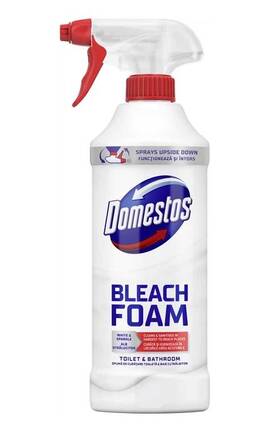 DOMESTOS-Спрей-піна для чищення унітазу та ванної Domestos Відбілювання та Блиск 435 мл-8720181659461-