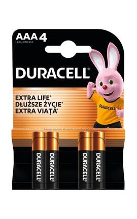 DURACELL-Батарейки Duracell Basic AAA LR03 Alkaline 4 шт-5000394077164-