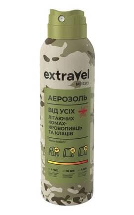 EXTRAVEL-Аерозоль Extravel Military від усіх літаючих комах-кровопивць і кліщів 170 мл-4820184443587-