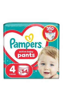 PAMPERS-Підгузки-трусики Pampers Active Baby Pants Розмір 4 (9-15 кг) 54 шт-8006530316668-