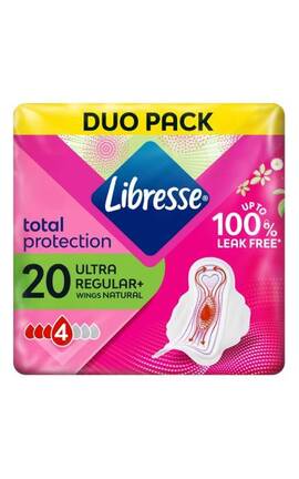 LIBRESSE-Прокладки гигиенические Libresse Ultra Natural 4 капли 20 шт-7322540344011-