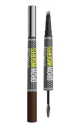 MAYBELLINE NY-Средство для бровей 2 в 1 Maybelline New York Brow Inserts: фиксирующий гель и фломастер 05 Deep Brown 1,25 мл-3600531720940-